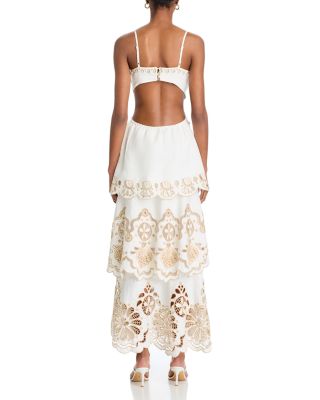Off White Flower Richelie Dress - Exclusive