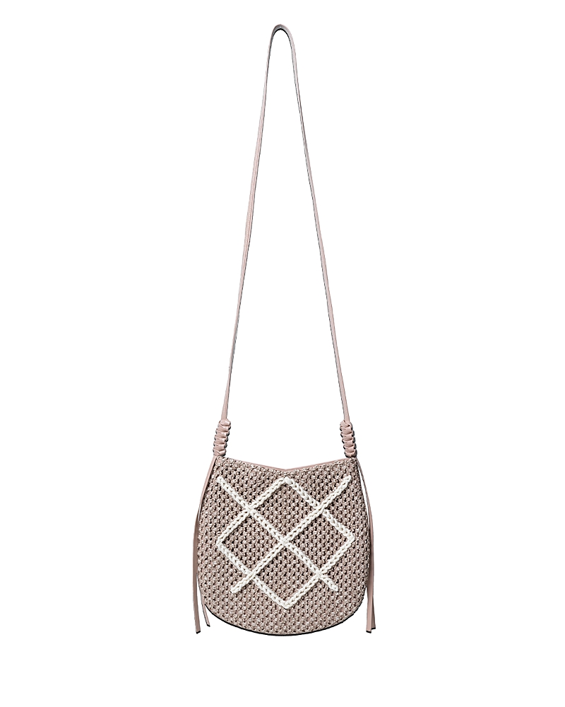 Callista Messenger Latte Raffia & Leather In Latte