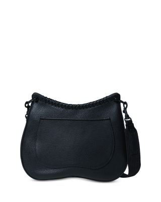 Medium Saddle Bag Black Grained Leather