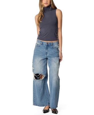 Coral Turtle Neck Top