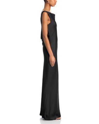 Sleeveless Low Back Draped Gown