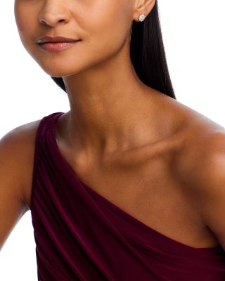 Diamond Flower Stud Earrings in 14K White Gold, 1.25 tcw