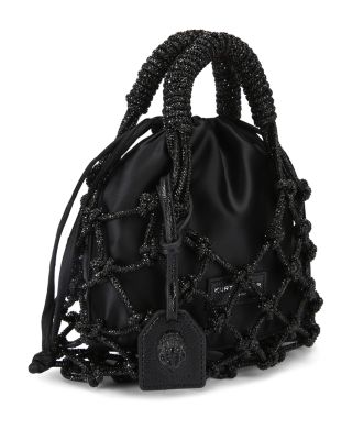 Small Macrame Crystal Mini Bucket Bag