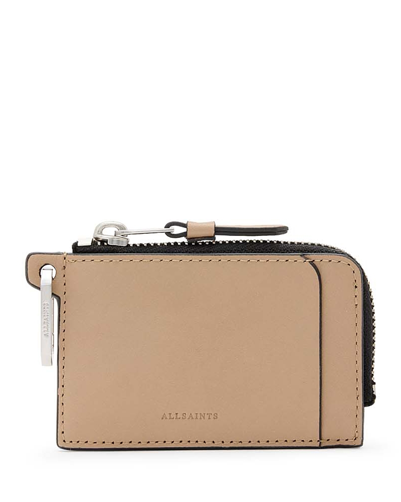 Allsaints Remy Leather Wallet In Mink Brown