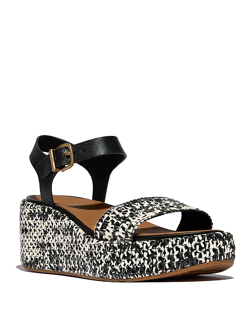 Fitflop Platfforms Woven Ankle Strap Wedge Sandal In Multi