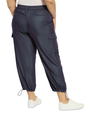 Monique Satin Tailored Curvy Cargo Pants