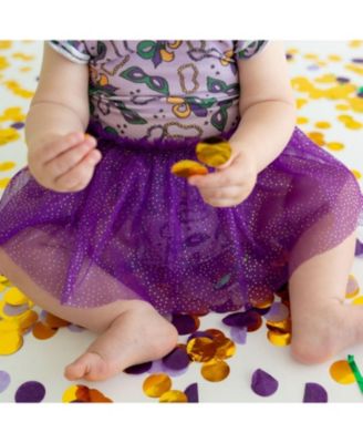 Girls' Mardi Gras Short Sleeve Tutu Bodysuit - Baby