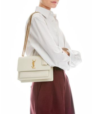 SAINT LAURENT Sunset Bag In Crocodile-embossed Leather