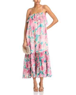 AQUA - Floral Maxi Dress - Exclusive