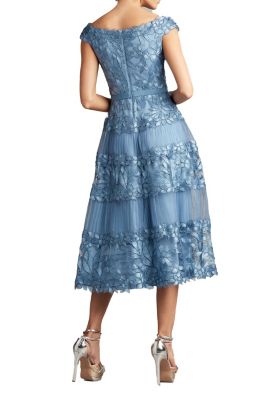  Adriane Floral Embroidered Tea-Length Dress