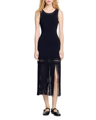 Sandro - Fringed Knit Dress