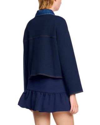 Denim Detail Cardigan