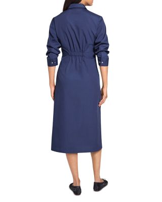 A-Line Midi Dress in Sleek Poplin