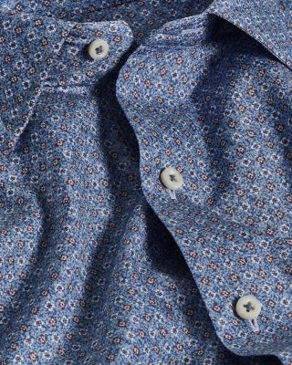 Regular Fit Textured Neat Print Sport Shirt