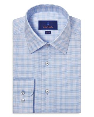 David Donahue - Trim Fit Twill Check Dress Shirt