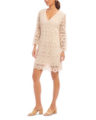 Ruffle Sleeve Crochet Dress