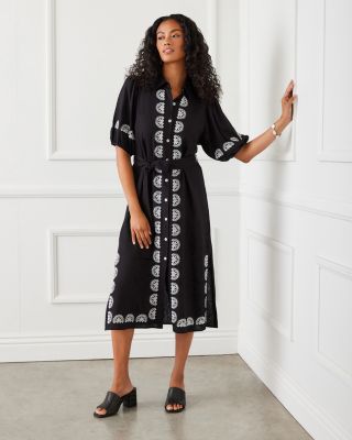 Embroidered Shirt Dress