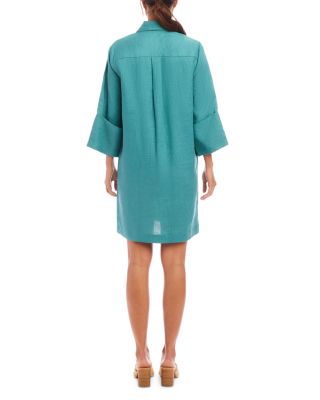 Linen Cuffed Sleeve Dress