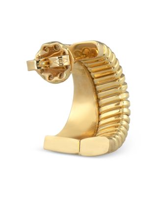 18K Yellow Gold Via Mercanti Diamond Hoop Earrings