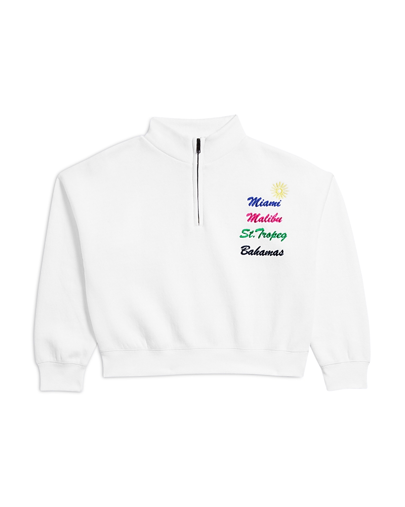 Vintage Havana Girls' Destination Quarter Zip Pullover Sweatshirt - Big Kid