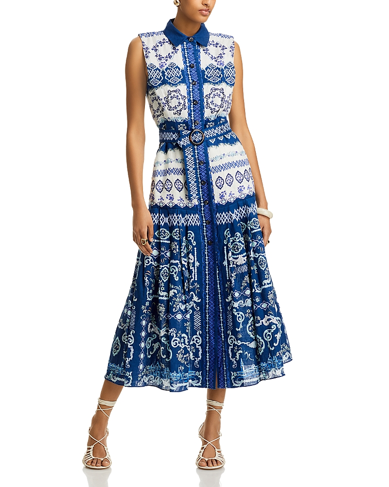 Saloni Nya Linen Midi Dress