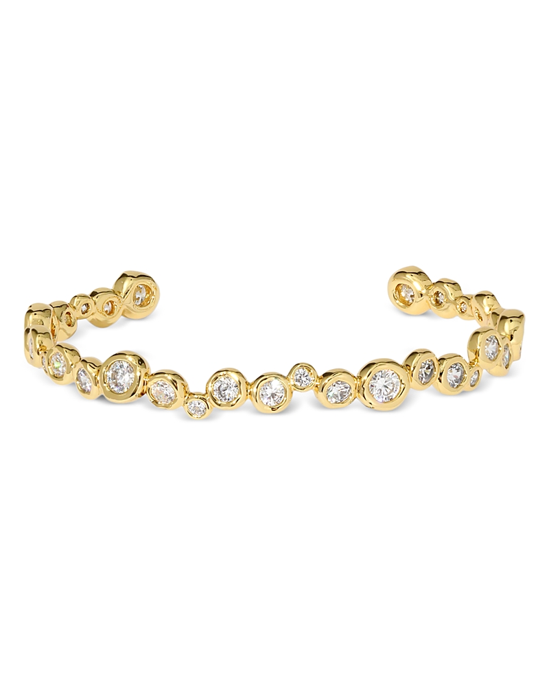Alexis Bittar Asterales Cubic Zirconia Skinny Cuff Bracelet In 14k Gold Plated In Gold