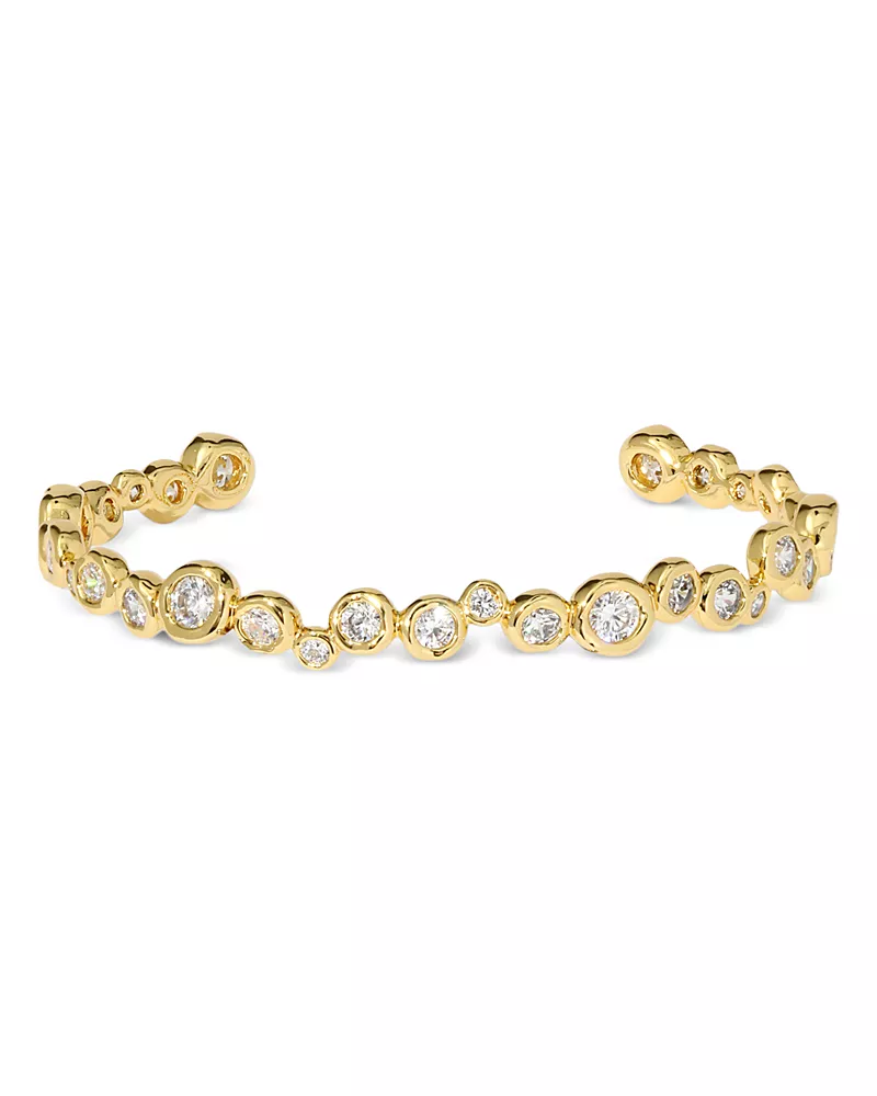 Alexis Bittar Asterales Cubic Zirconia Skinny Cuff Bracelet in 14K Gold Plated