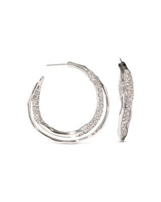Solanelas Crystal Twist Hoop Earrings