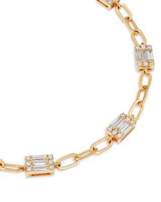 Diamond Station Bracelet in 14K Yellow Gold, 0.83 tcw