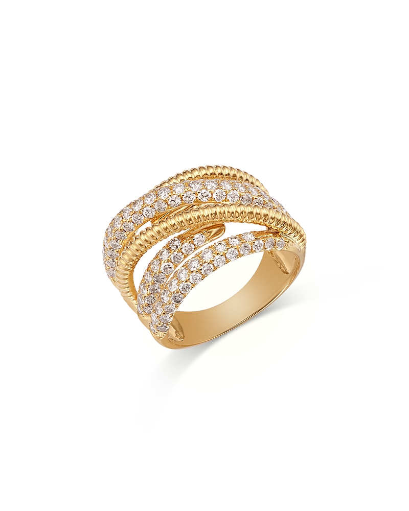 Bloomingdale's Fine Collection Diamond Pave Statement Ring In 14k Yellow Gold, 2.09 Ct. T. W. In Gold