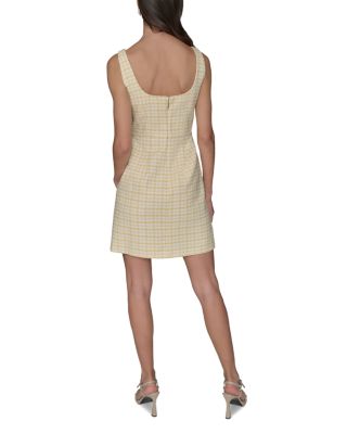 Boucle Tweed Square Neck Dress