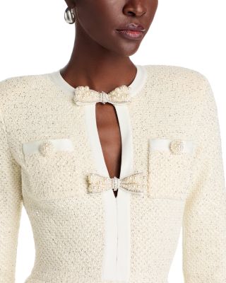 Sequined Knit Tailored Midi Dress