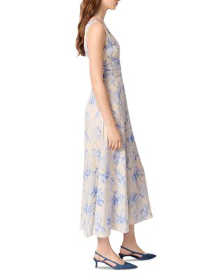 Patterned Maxi Dress with Lacing