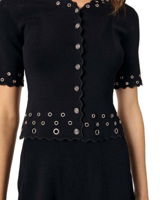 Crop Eyelet Cardigan 