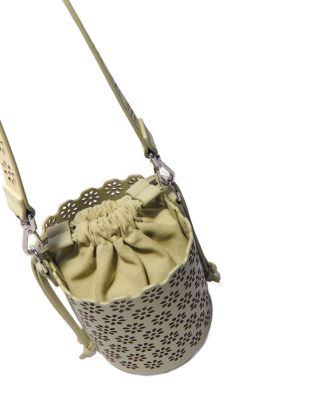 Perforated Leather Bucket Bag