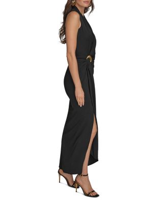 Ruched Hardware Trim Gown