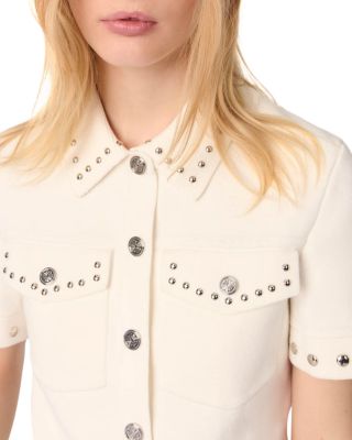 Studded Cropped Cardigan