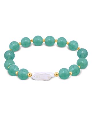 Aqua Beads & Cultured Freshwater Pearl Bracelet - Exclusive