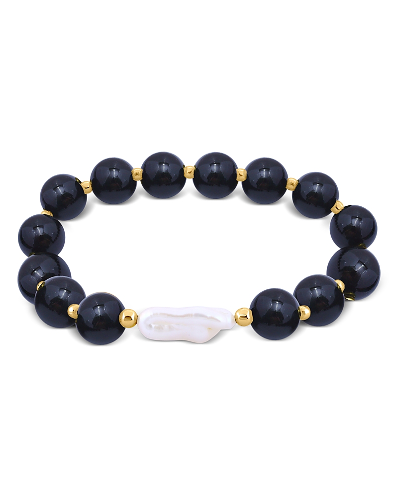 AQUA BEADS & CULTURED FRESHWATER PEARL BRACELET - EXCLUSIVE