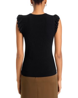 Rib Knit Flutter Sleeve Top - Exclusive