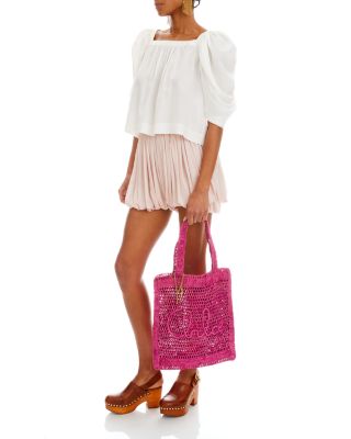 Summer Banana Raffia Tote