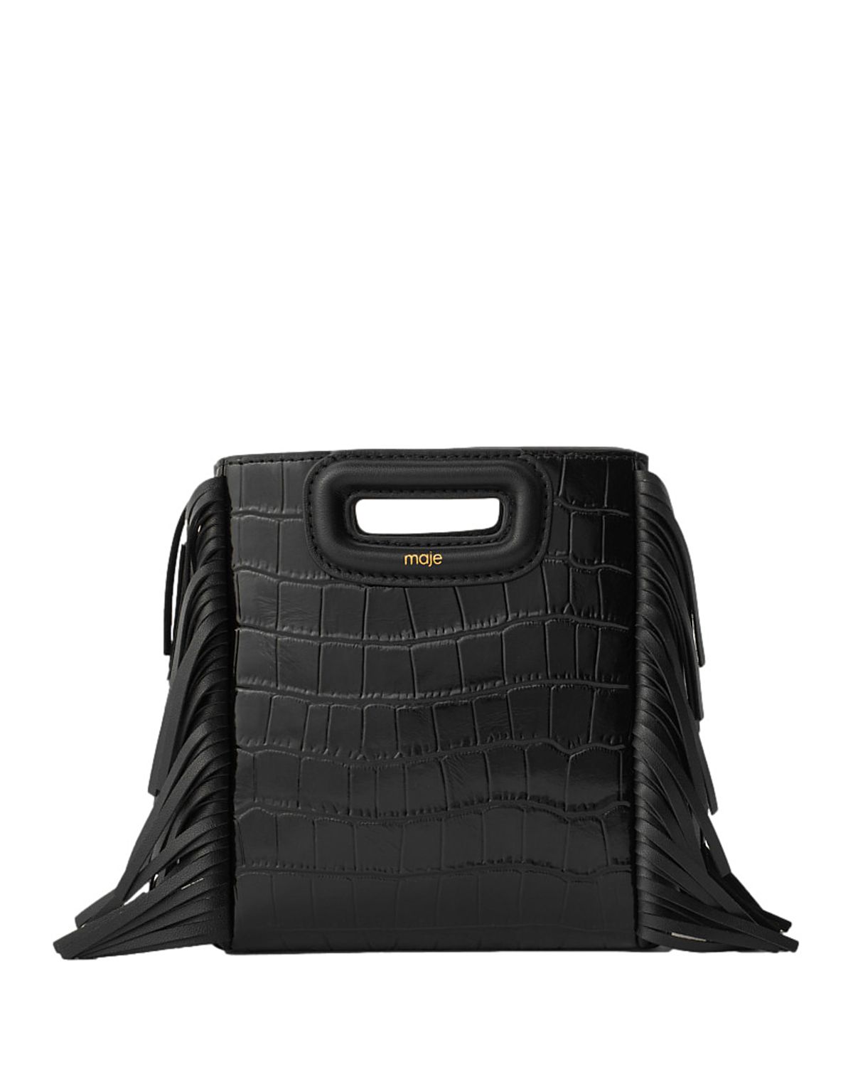 Maje M Fringe Leather Mini Bag