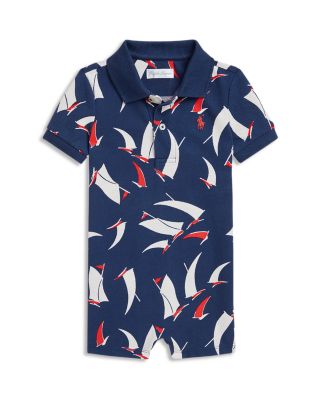 Ralph Lauren - Boys' Sailboat Print Cotton Mesh Polo Shortall - Baby
