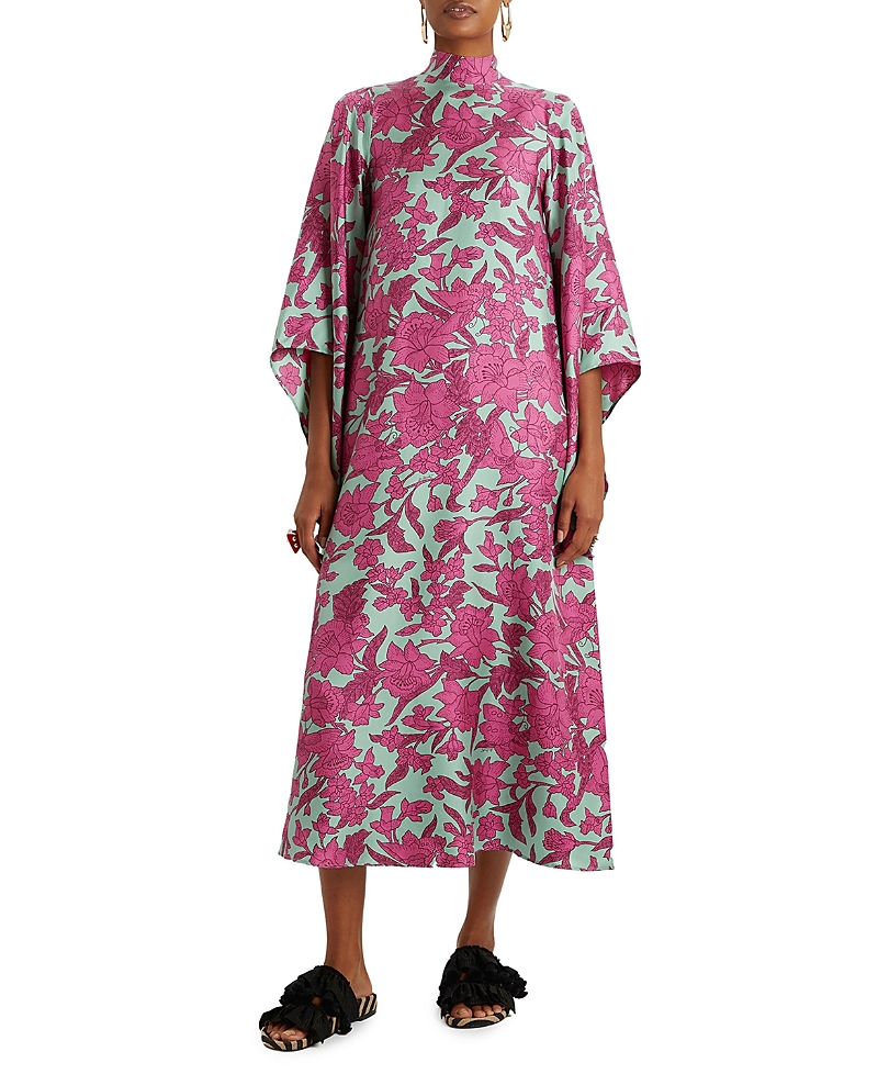 La Doublej Magnifico Silk Twill Midi Dress In Lilium Purple