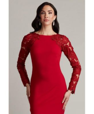 Emille Embroidered Illusion Cocktail Dress