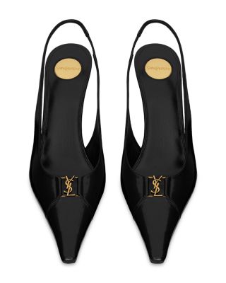 SAINT LAURENT - Women's Babylone Breteuil Slingback Pumps in Smooth Leather