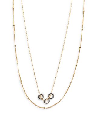 Argento Vivo - 18K Gold Plated Sterling Silver Ring Pendant Layered Necklace, 18"