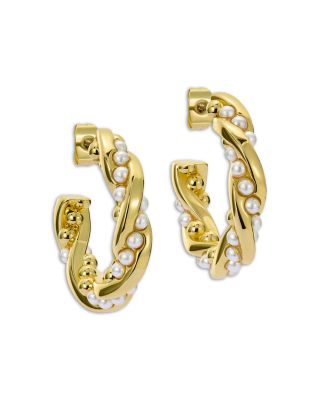 Ted Baker - Tiyaa Twisted Imitation Pearl Hoop Earrings