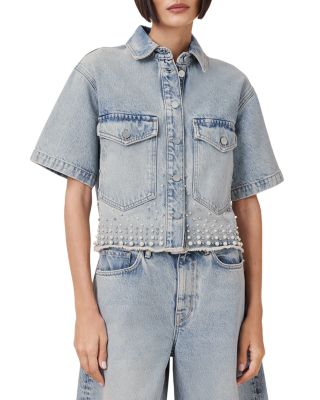ALLSAINTS - Tove Embellished Cropped Shirt
