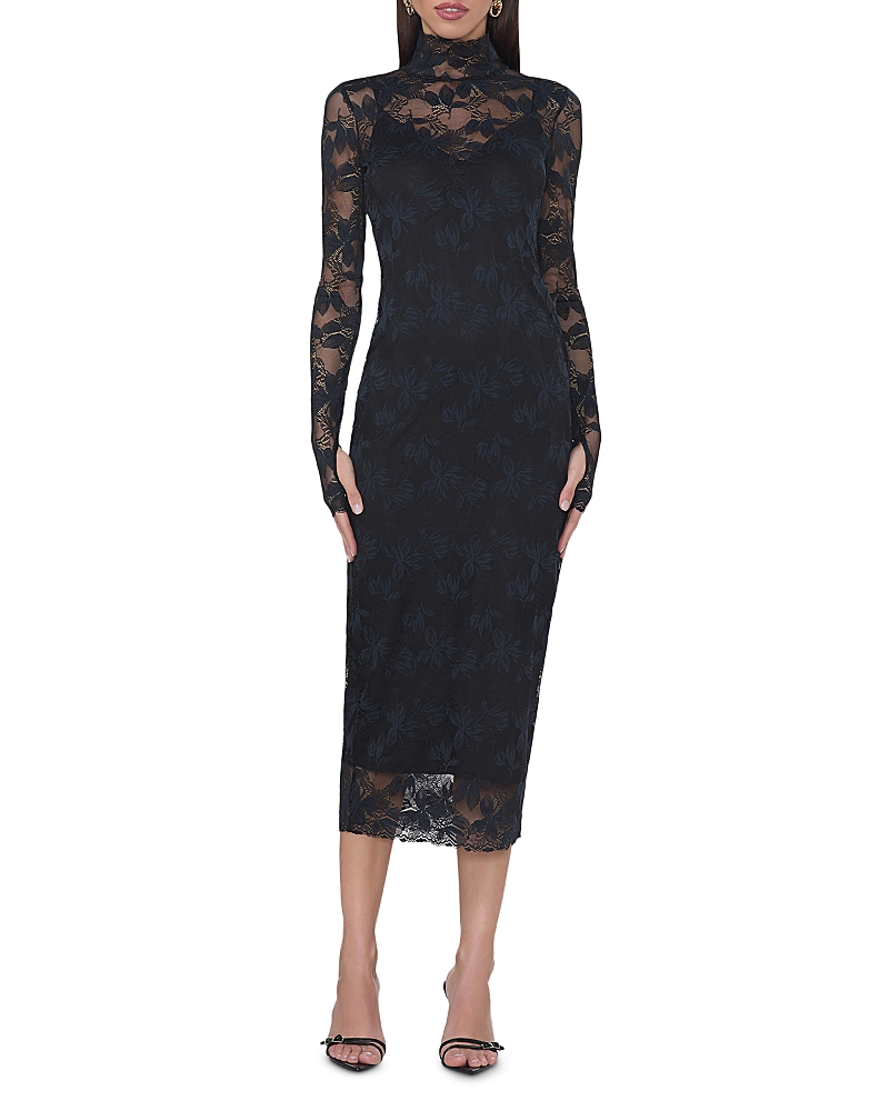 AFRM SHAILENE LEAF LACE MIDI DRESS